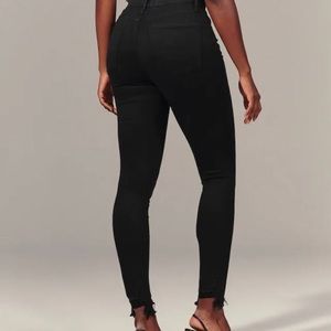 Abercrombie Curve love black super skinny ankle high rise jeans